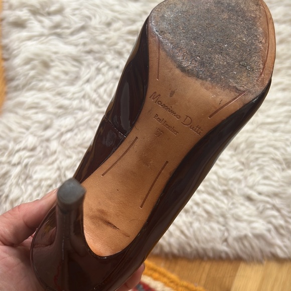 Dark cognac Italian leather 3” heels from Mossimo Dutti. Sz 37/US 6.5. - Picture 4 of 7